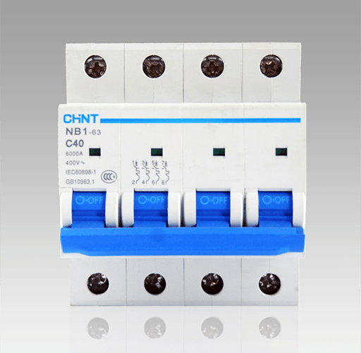 closeup of a CHINT circuit breaker